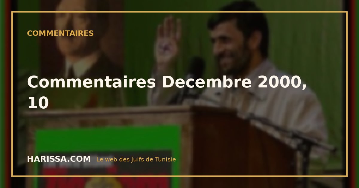 Commentaires Decembre 2000, 10