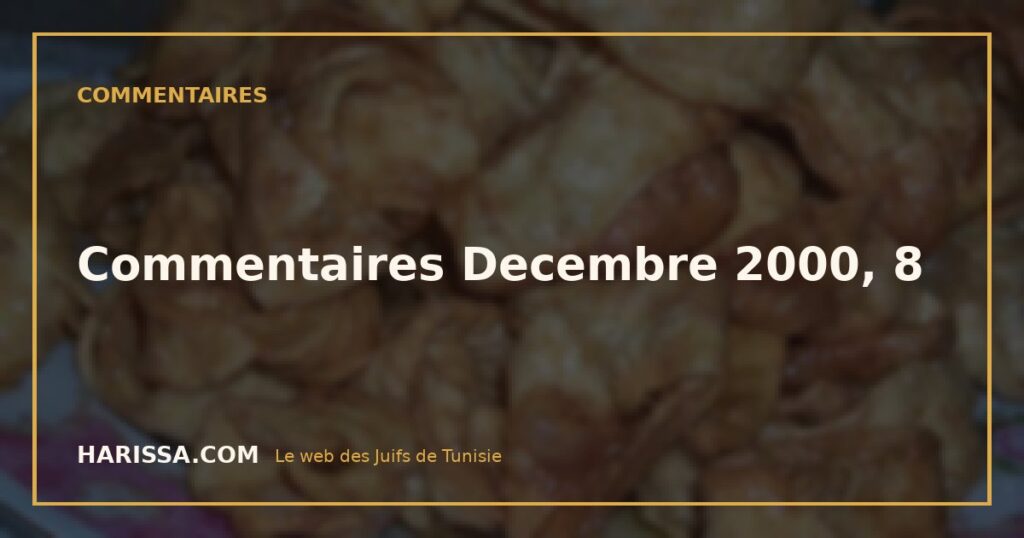 Commentaires Decembre 2000, 8