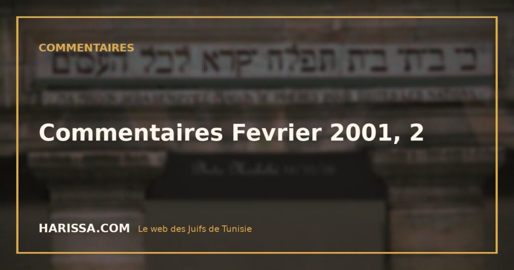 Commentaires Fevrier 2001, 2