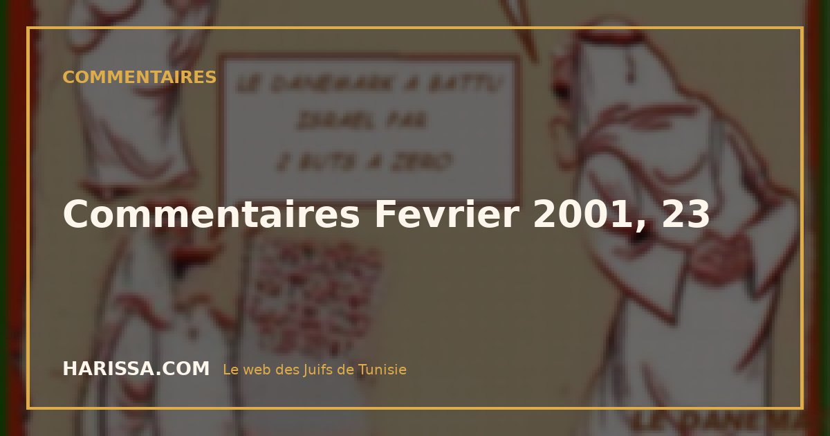 Commentaires Fevrier 2001, 23