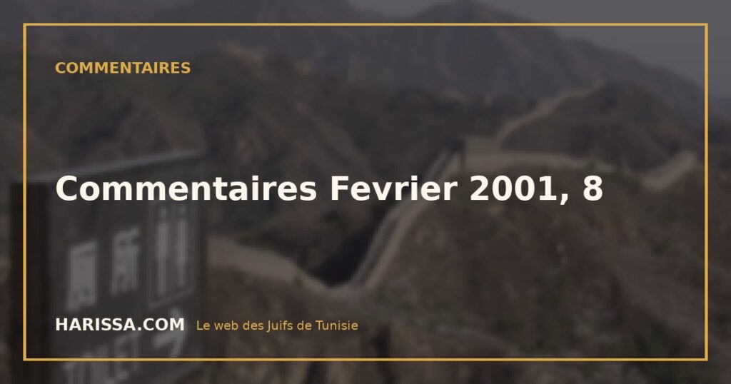 Commentaires Fevrier 2001, 8