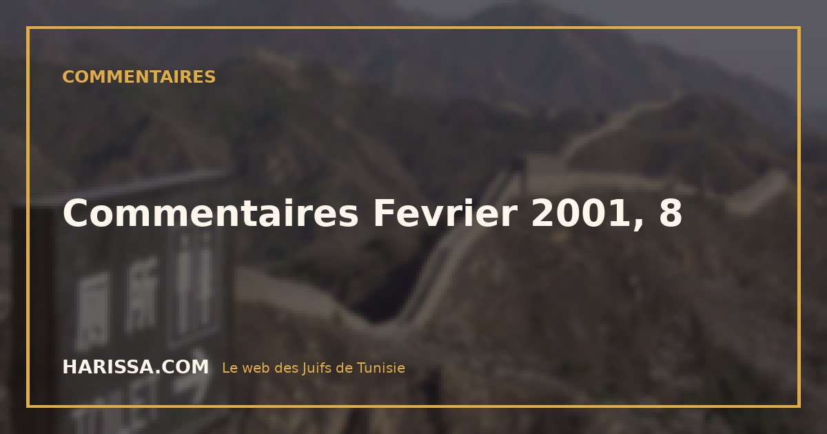 Commentaires Fevrier 2001, 8