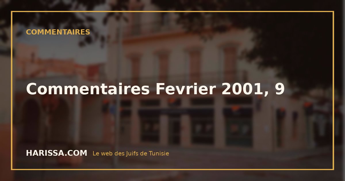 Commentaires Fevrier 2001, 9