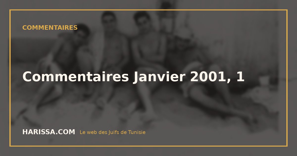 Commentaires Janvier 2001, 1
