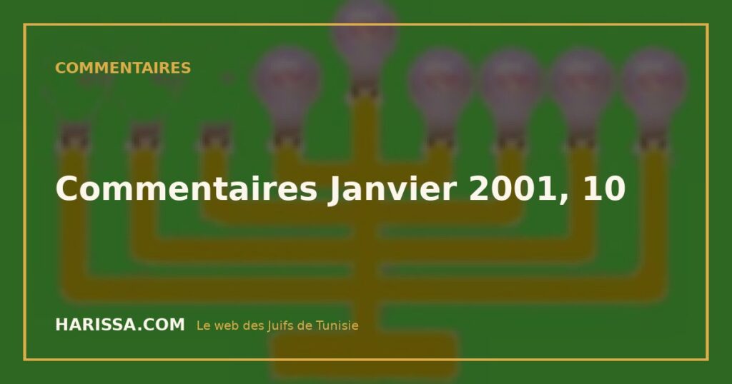 Commentaires Janvier 2001, 10