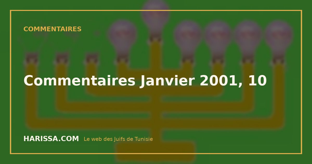 Commentaires Janvier 2001, 10