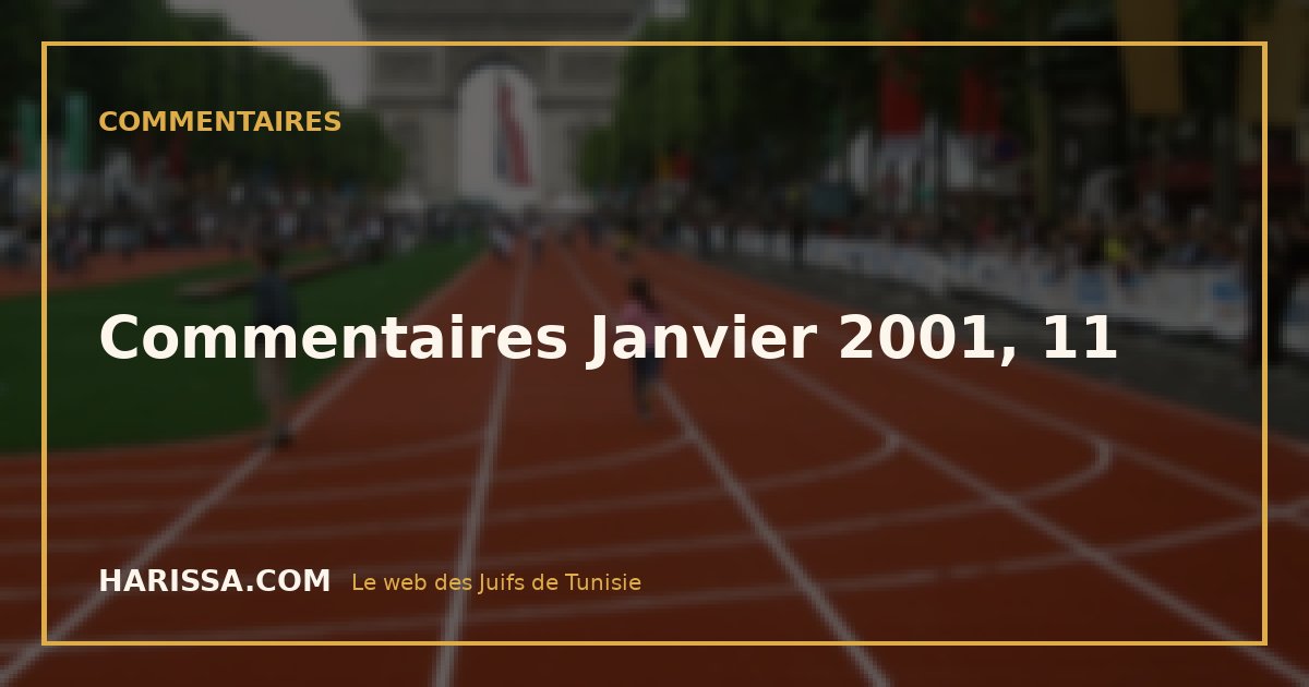 Commentaires Janvier 2001, 11