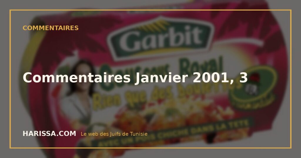 Commentaires Janvier 2001, 3