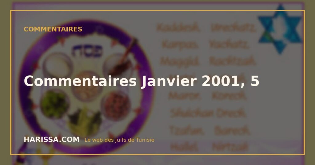 Commentaires Janvier 2001, 5