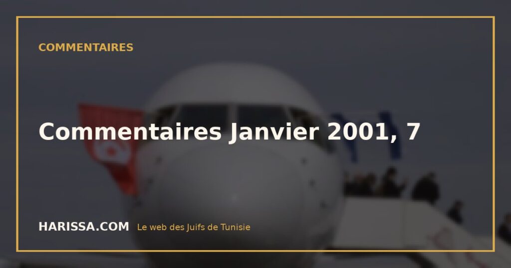 Commentaires Janvier 2001, 7