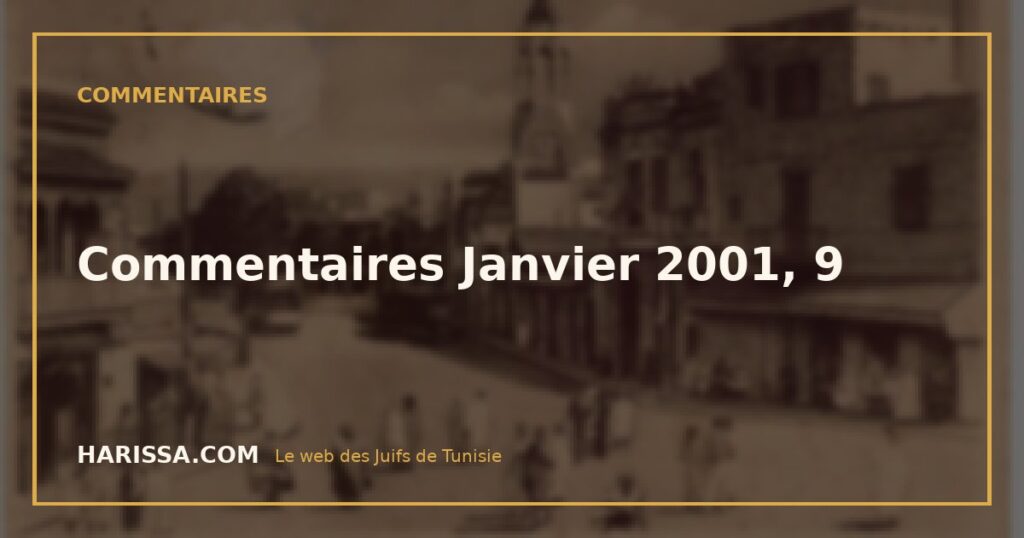 Commentaires Janvier 2001, 9