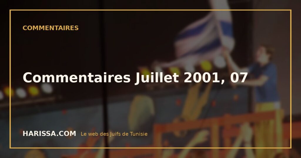 Commentaires Juillet 2001, 07