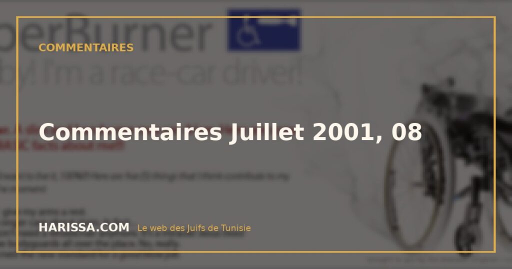 Commentaires Juillet 2001, 08
