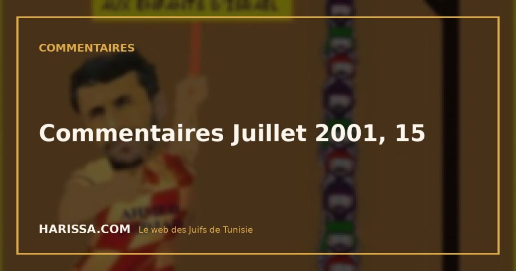 Commentaires Juillet 2001, 15