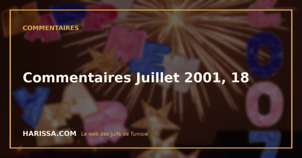 Commentaires Juillet 2001, 18