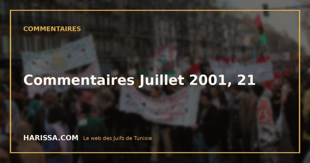 Commentaires Juillet 2001, 21