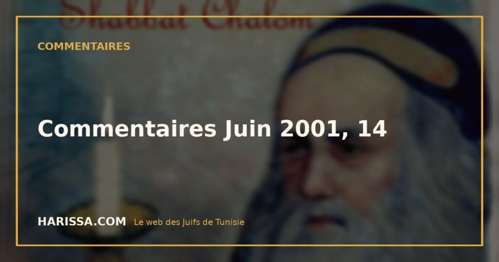 Commentaires Juin 2001, 14