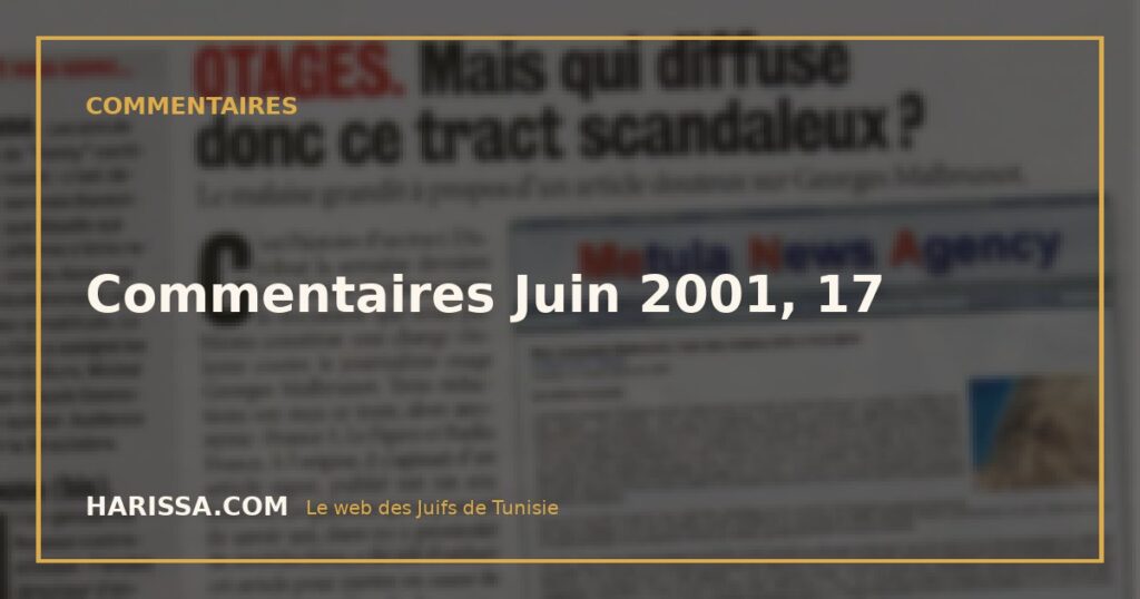 Commentaires Juin 2001, 17