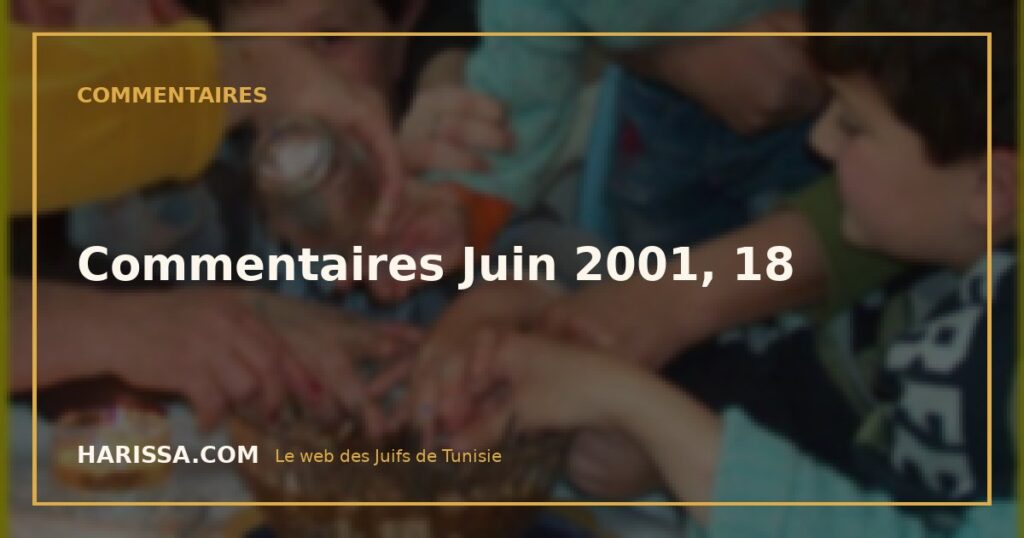 Commentaires Juin 2001, 18