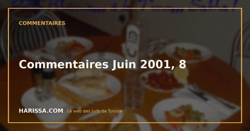 Commentaires Juin 2001, 8