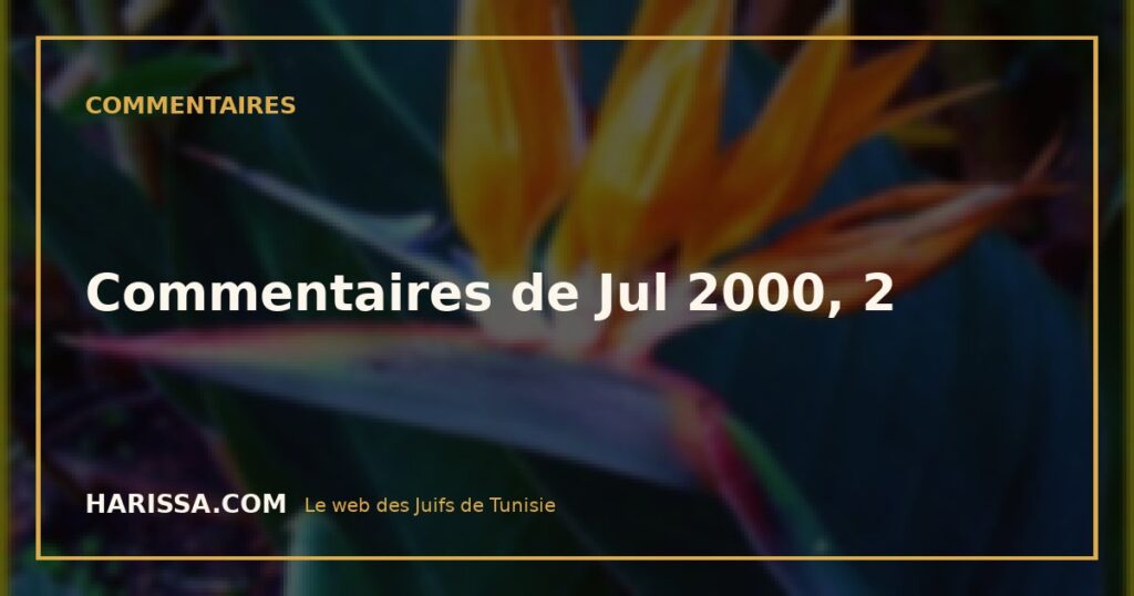 Commentaires de Jul 2000, 2