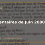 Commentaires de Juin 2000, 3