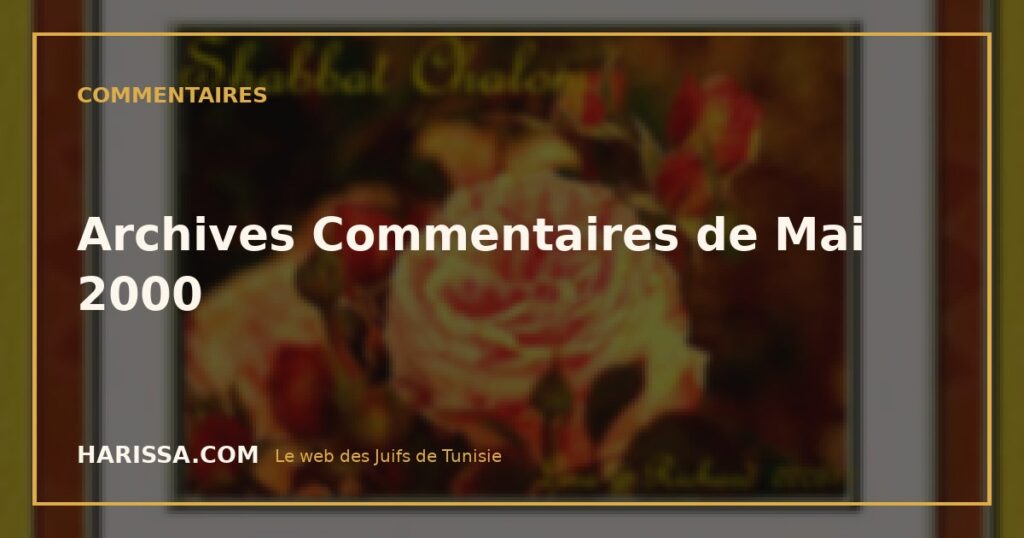 Archives Commentaires de Mai 2000
