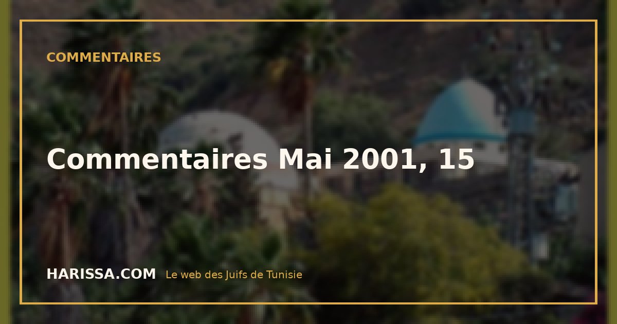 Commentaires Mai 2001, 15