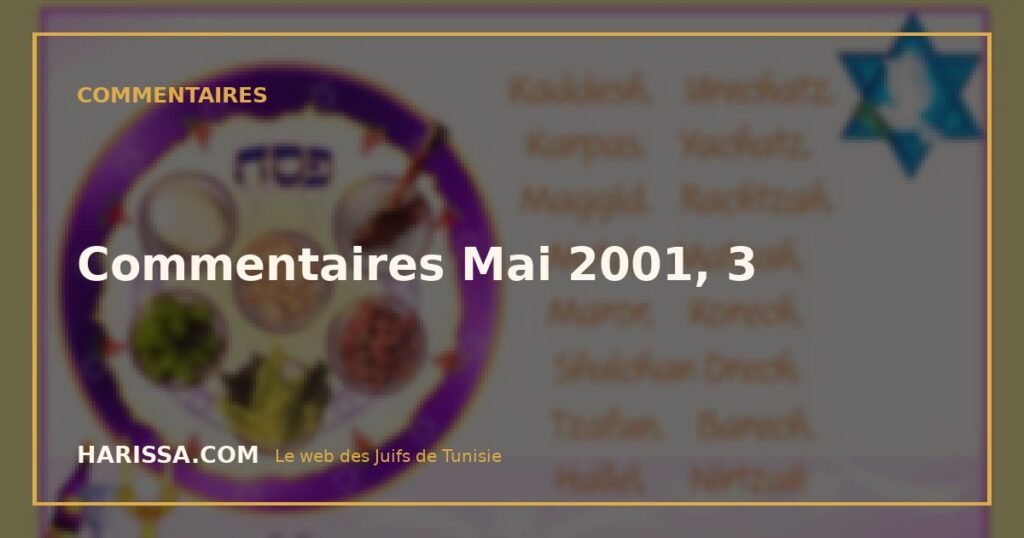 Commentaires Mai 2001, 3