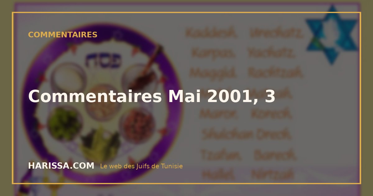 Commentaires Mai 2001, 3