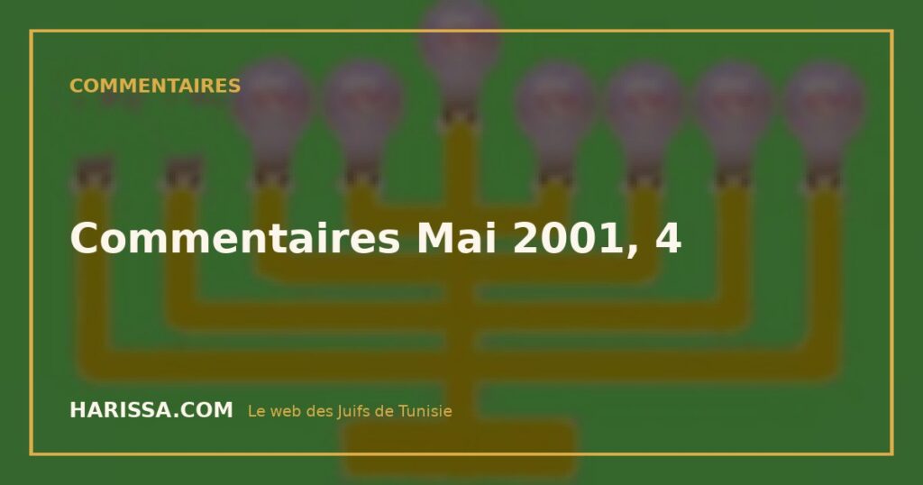 Commentaires Mai 2001, 4
