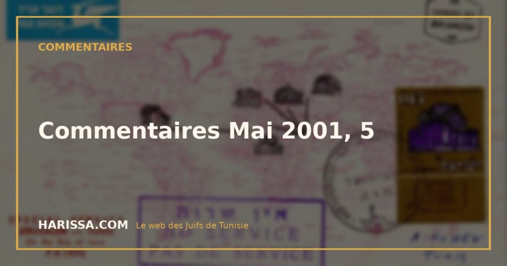 Commentaires Mai 2001, 5