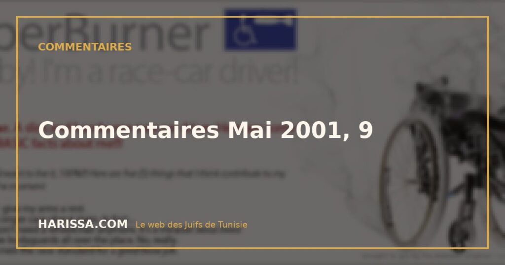 Commentaires Mai 2001, 9