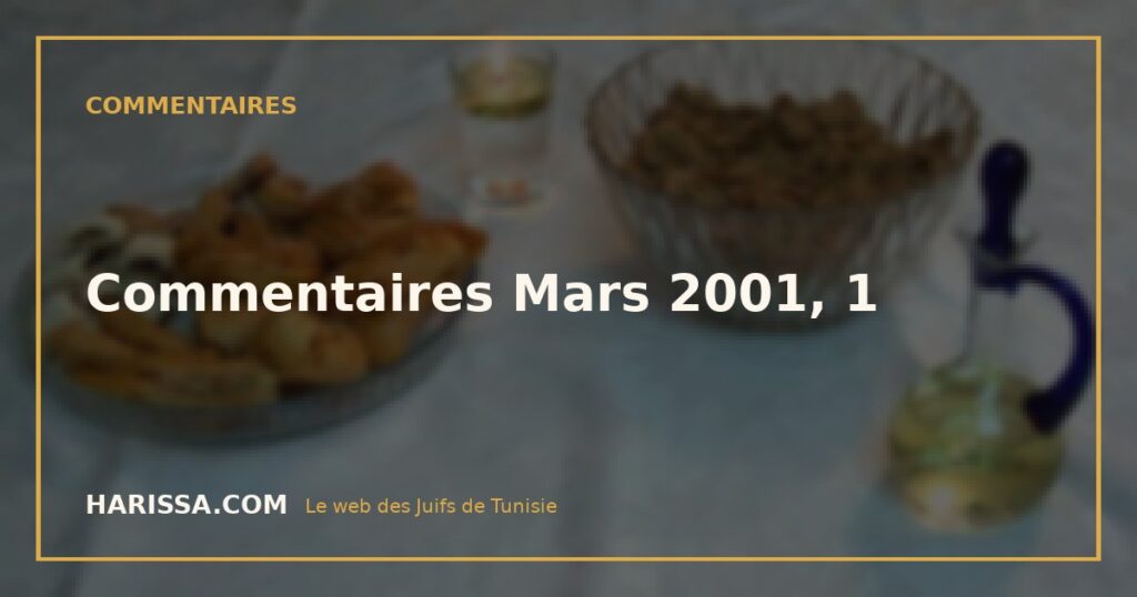 Commentaires Mars 2001, 1