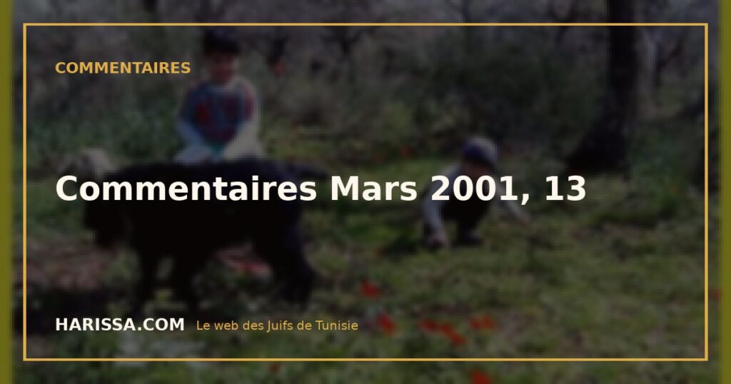 Commentaires Mars 2001, 13
