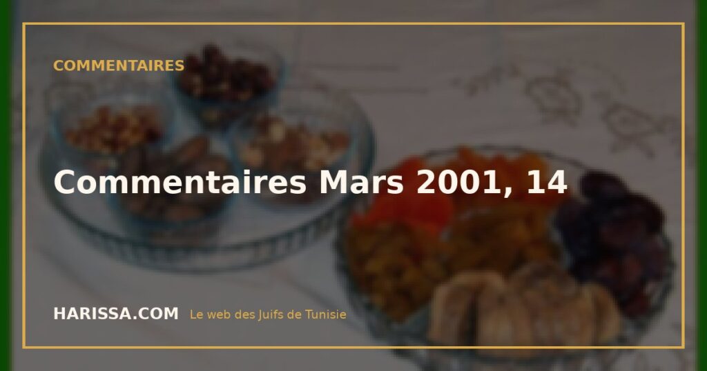 Commentaires Mars 2001, 14