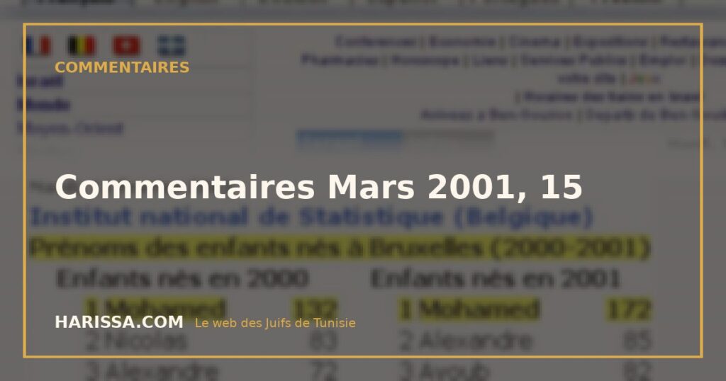 Commentaires Mars 2001, 15