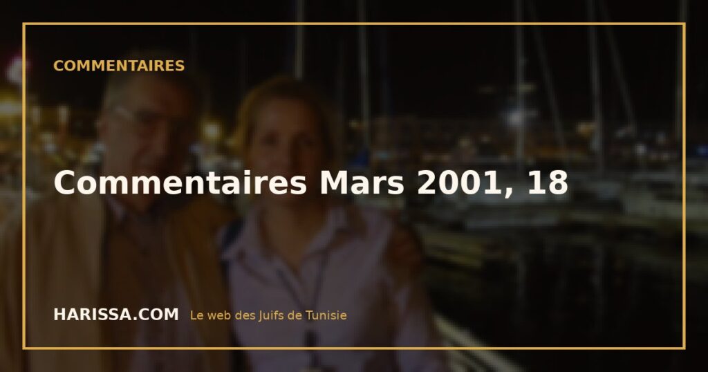 Commentaires Mars 2001, 18