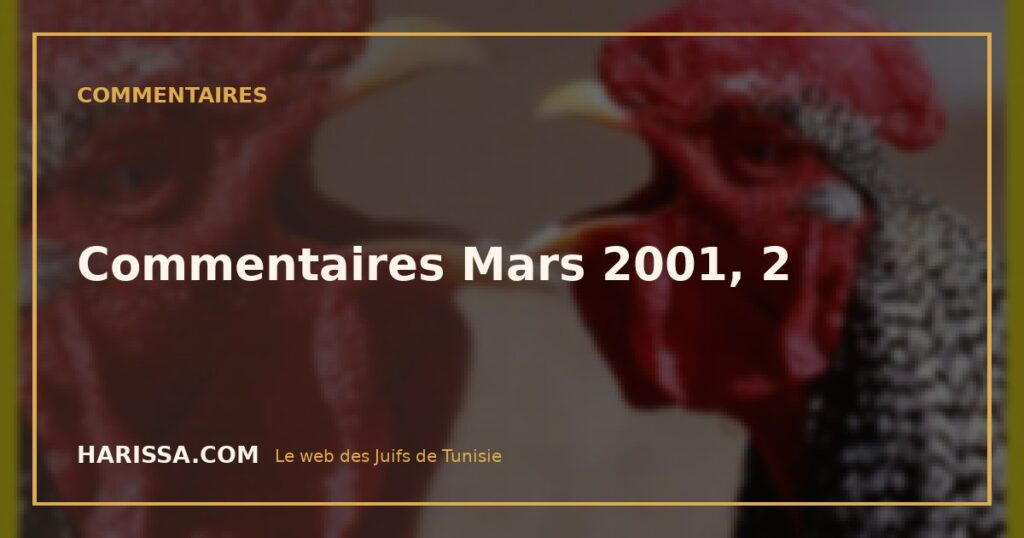 Commentaires Mars 2001, 2