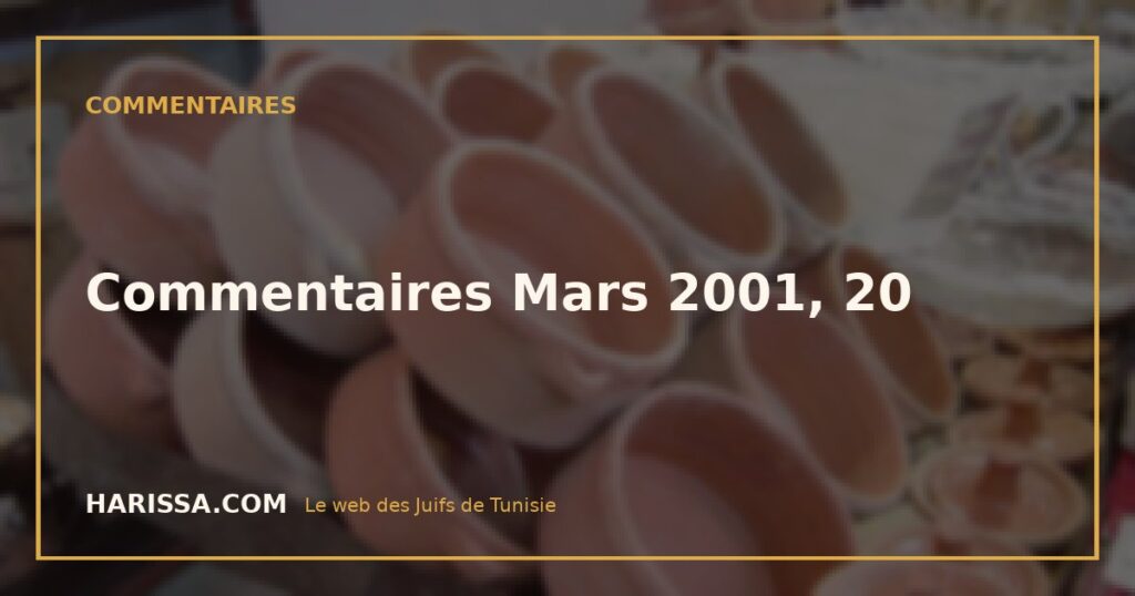 Commentaires Mars 2001, 20