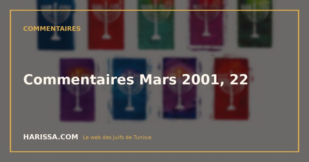 Commentaires Mars 2001, 22