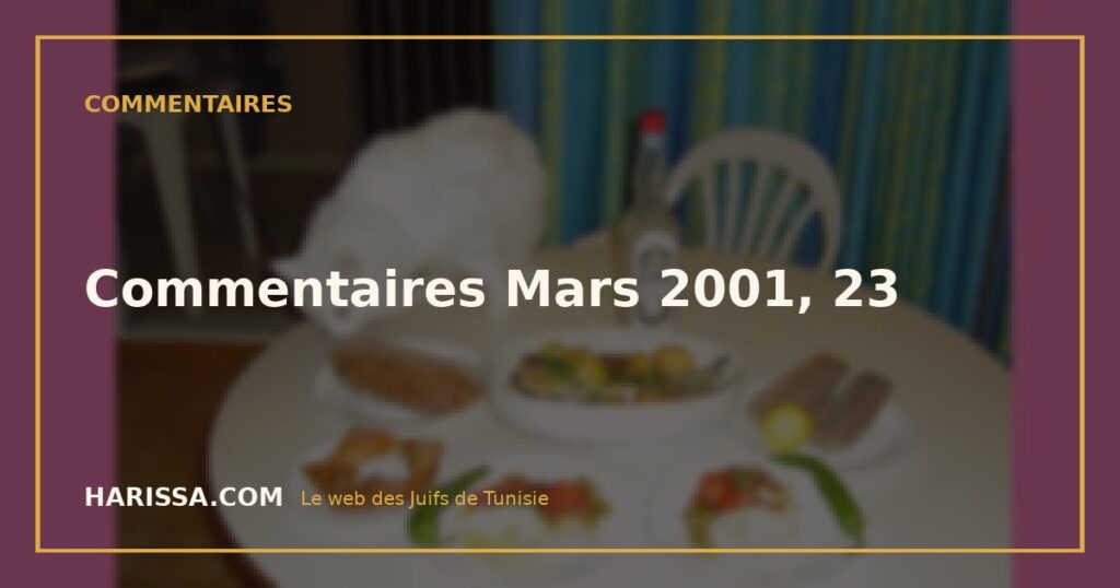 Commentaires Mars 2001, 23