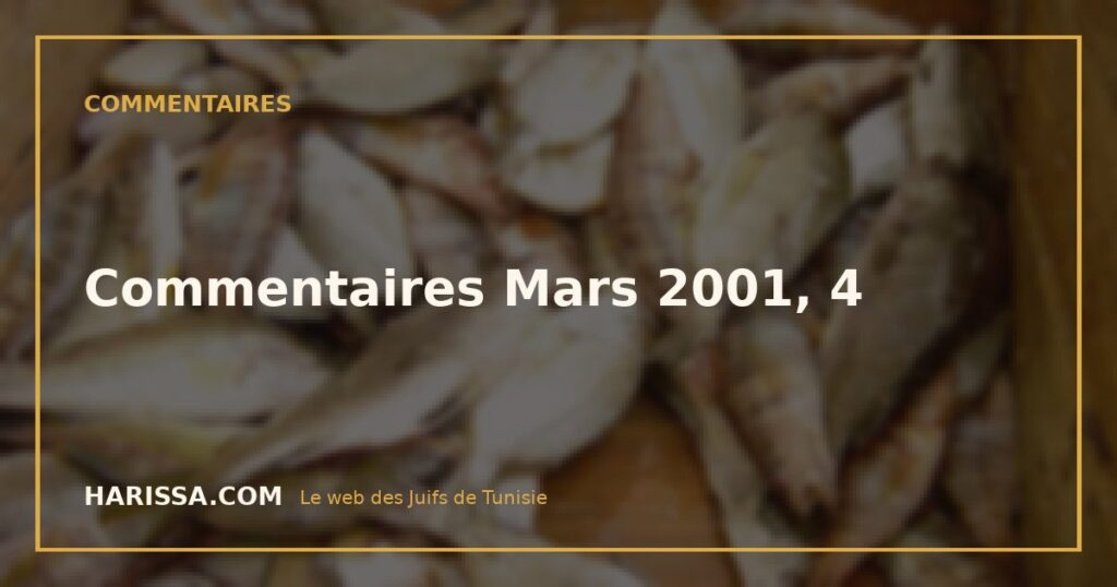 Commentaires Mars 2001, 4