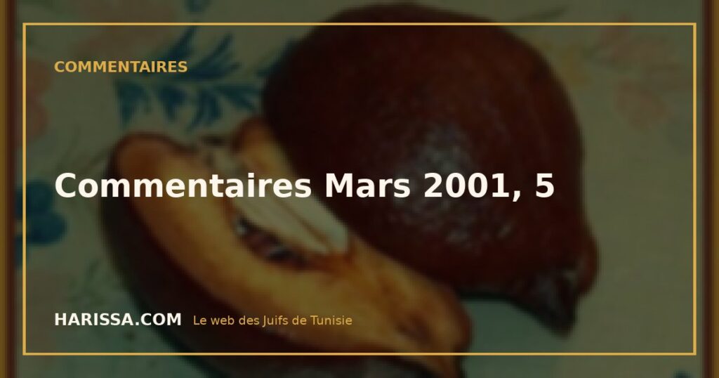 Commentaires Mars 2001, 5