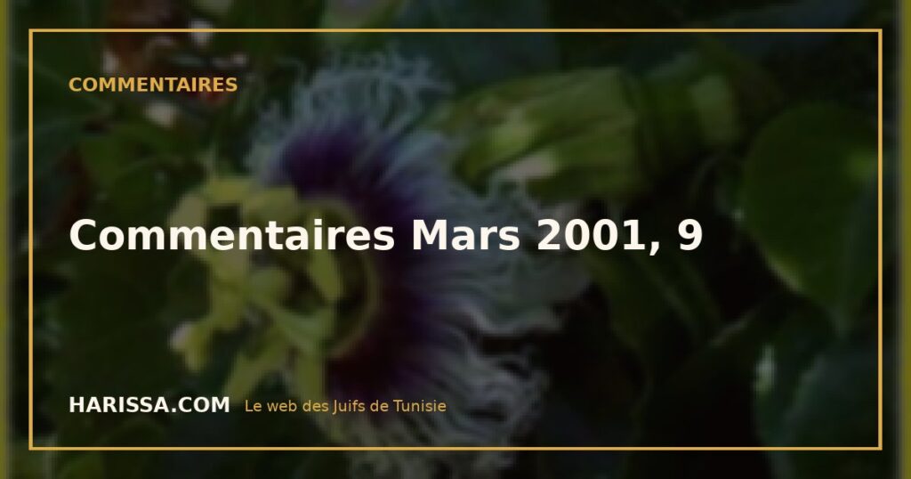 Commentaires Mars 2001, 9