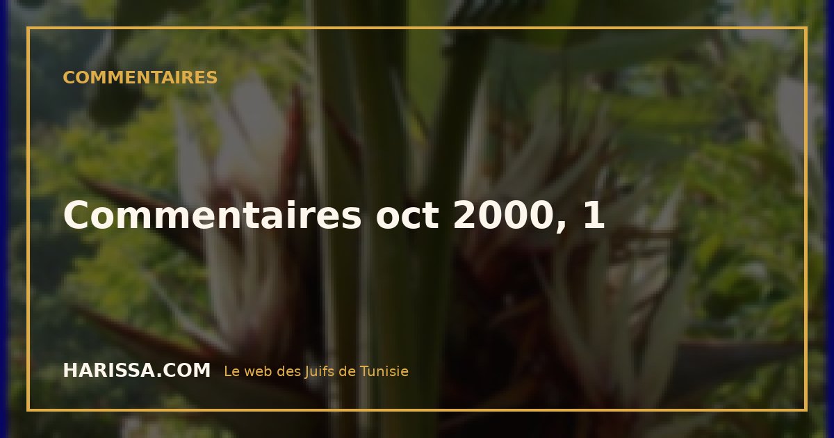 Commentaires oct 2000, 1