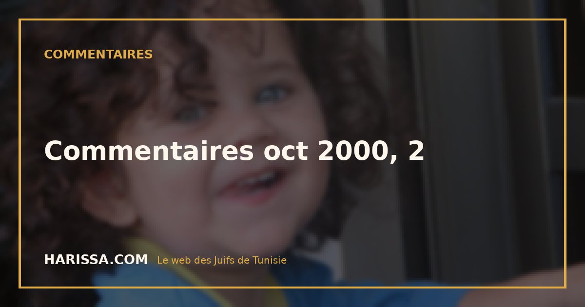 Commentaires oct 2000, 2