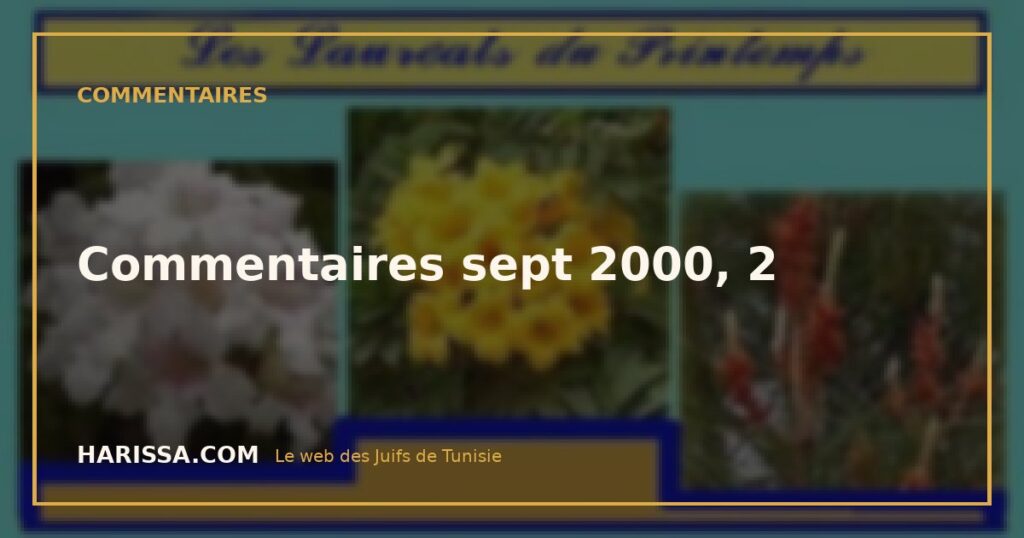 Commentaires sept 2000, 2