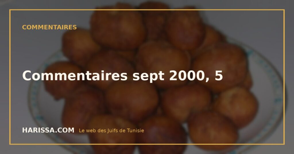 Commentaires sept 2000, 5 Commentaires sept 2000, 5