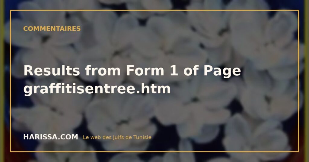 Results from Form 1 of Page graffitisentree.htm